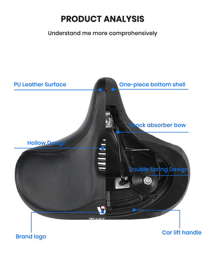 HiPeak Oversized Wide E-Bike Saddle