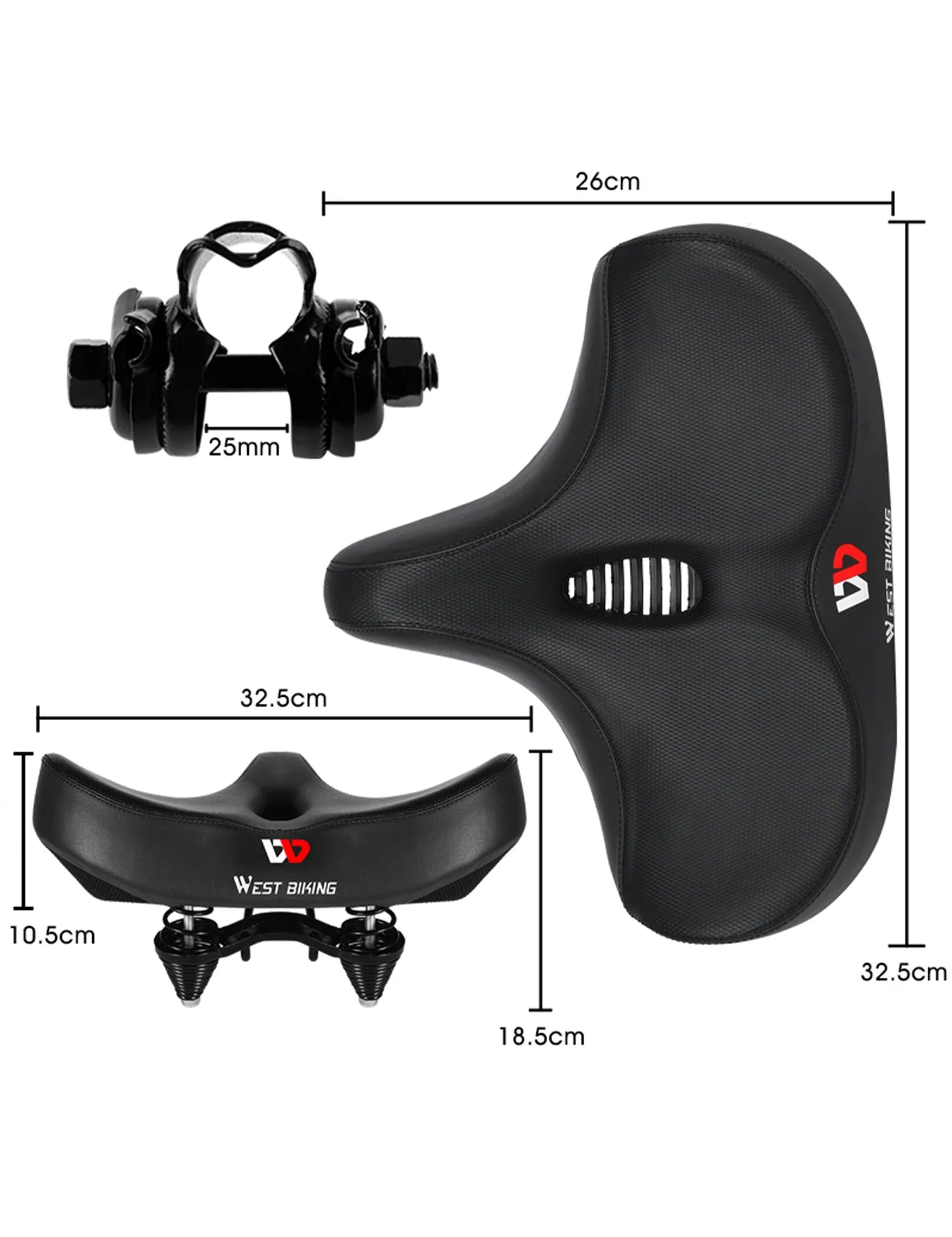 HiPeak Oversized Wide E Bike Saddle HiPeak Ebike