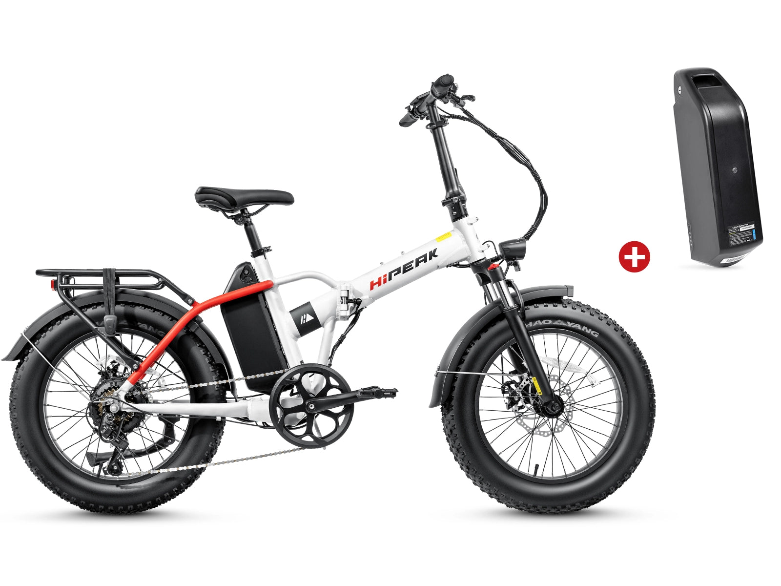 Combo Sale - HiPEAK BONA Step-Over Folding E-bike with an Extra 48V 15