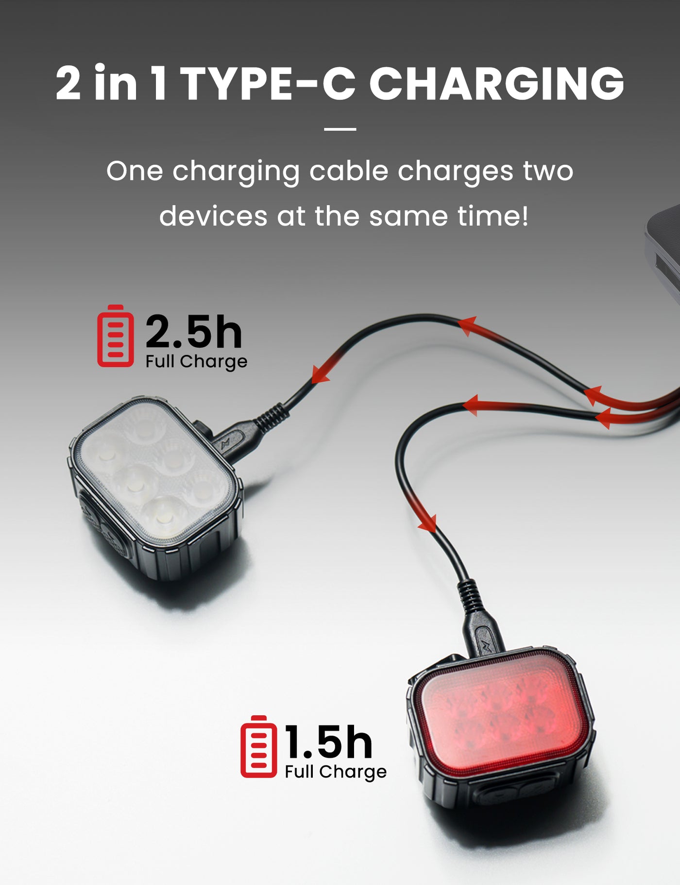 2 in 1 type c charging