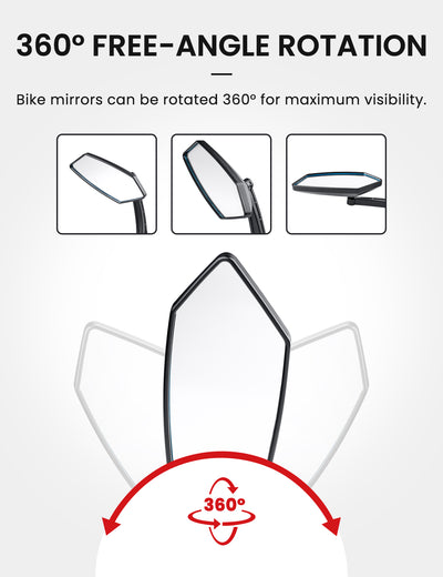 HiPEAK Bike Mirror Handlebar Rearview Mirror
