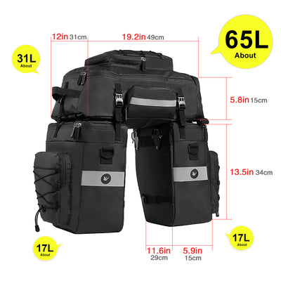 HiPEAK Bike Bag - Waterproof Bike Saddle Bag with Rain Cover for Riding