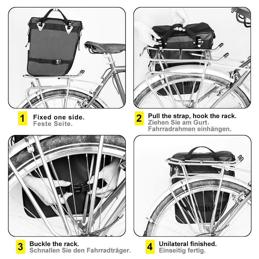 HiPEAK Bike Bag - Waterproof Bike Saddle Bag with Rain Cover for Riding