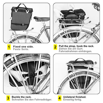 HiPEAK Bike Bag - Waterproof Bike Saddle Bag with Rain Cover for Riding