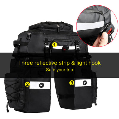 HiPEAK Bike Bag - Waterproof Bike Saddle Bag with Rain Cover for Riding